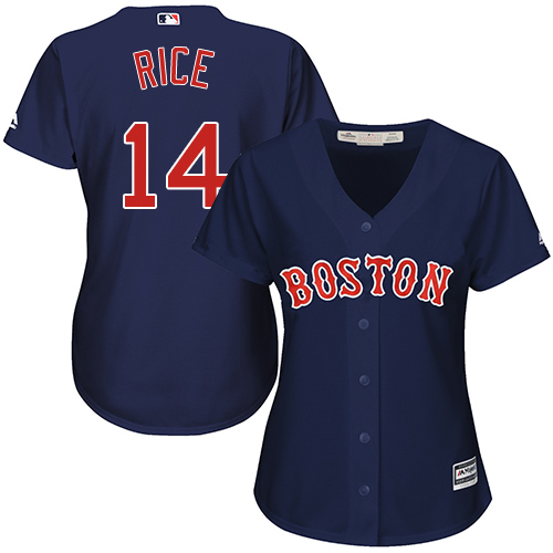 Red Sox #14 Jim Rice Navy Blue Alternate Women's Stitched MLB Jersey - Click Image to Close
